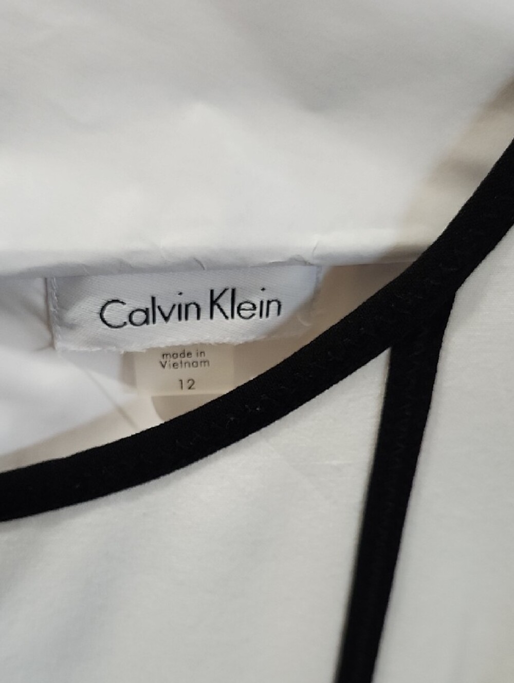Calvin Klein Black and White Graphic Sheath Midi Dress - Picture 2 of 5